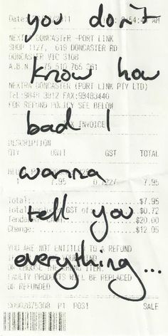 a piece of paper with writing on it and some type of handwritten text in black ink