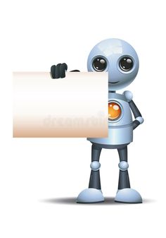 Robot Sign, Wooden Robot With Sign, Robot Thumbs Up, Robot Speech Bubble, Robot Holding A Sign, Cartoon Robot With Light Bulb, Cartoon Robot With Speech Bubble, Robot Illustration With Yellow Accents, Robot Art On Blue Background
