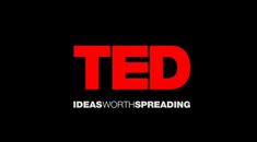 the words ted are red and black on a black background with white letters that read, ideas worth spreading