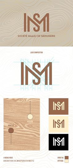 some type of wood that is being used for logos and other things in the design process