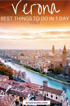 the cover of an italian travel brochure, with text that reads verna best things to do in 1 day