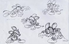 some cartoon character sketches from the video game crash