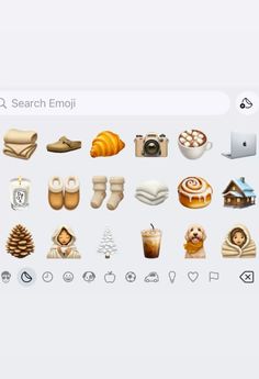 an iphone screen showing the icons for different things in each language, including food and drinks