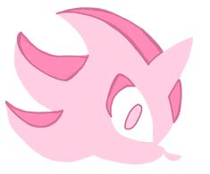 a pink sonic the hedgehog character with big eyes