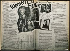 an open book with pictures of women in punk written on the front and back pages