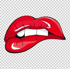 a red lips with white teeth and tongue clipart png, clipart transparent background