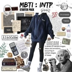 Intp Outfits, Intp Aesthetic Fashion, Intp Aesthetic Style, Intp Aesthetic Outfit, Intp Aesthetics Outfit, Intp Personality Starter Pack, Mbti Starter Pack, Intp Mood Board, Intp Mbti Clothing Style