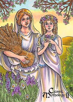 an image of two women holding flowers in front of a tree and the words, i am