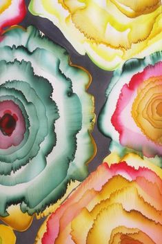 an abstract painting with different colors and shapes