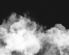 white clouds on a black background with transparent backgrouds for your text or image
