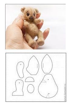 Jointed Teddy Bear Pattern Free, Tiny Teddy Bear Pattern, Miniature Teddy Bear Pattern Free, Mini Teddy Bear Pattern, Cute Teddy Bear Sewing Template, Baby Bear Pattern, Tiny Teddy Bear Pattern Sewing, Mini Teddy Bear Sewing Pattern, Miniature Teddy Bear Pattern