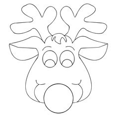the outline of a reindeer's head with large antlers on its nose and horns