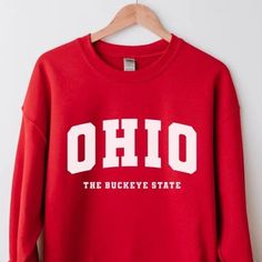 Ohio The Buckeye State Sweatshirt l Ohio homeland l USA Gifts for Women l Varsit