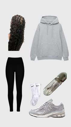Outfit Ideas Grey Leggings, Grey Sweats And Black Hoodie, Grey Nike Tech Women, Grey Nike Hoodie Outfit, Outfits With Grey Leggings, Outfit Ideas With Grey Leggings, Outfits To Wear With Grey New Balance, Outfits With Grey New Balance, Gray Nike Tech Girl