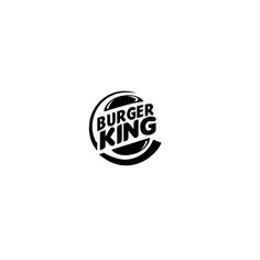 the burger king logo is black and white