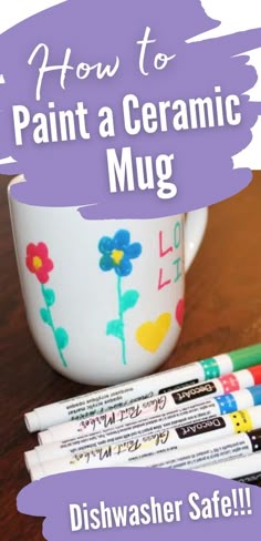 how to paint a ceramic mug - dishwasher safe