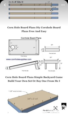 the instructions for how to build a diy table