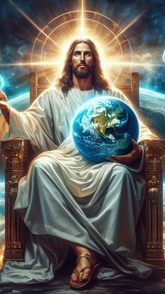 jesus holding the earth in his hands