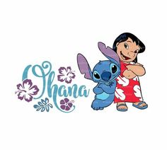 the cartoon character person and her baby stitching together with the word's name