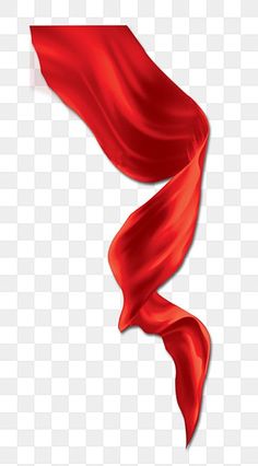 red silk flying in the wind on a transparent background, hd png and psd