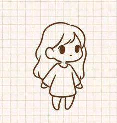 #drawing#cutegirl Cute Sketch Simple, Cartoon Girl Easy Drawing, Cute Doodle Girl, Chibi Girl Sketch, Simple Chibi Art, Cute Figures Drawing, Easy Drawing Girl, Girl Doodles, Cute Kids Drawing