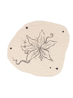 a drawing of a flower with stars on it