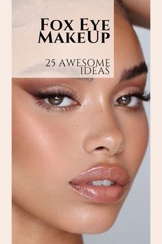 Are you ready to add a wild new look to your makeup routine? Fox Eye Makeup is taking the beauty world by storm with its daring and dramatic take on the classic smoky eye. With a few simple steps you can up the glamour and give your eyes an extra sparkle. By achieving a slightly tapered almond shape and layering on extra mascara to create the illusion of longer lashes, you too can achieve the coveted fox eye look. So go ahead, Look More and rock the fox eye! Makeup Looks Fox Eye, Fox Eye Make Up Look, Simple Fox Eye Makeup, Fox Eye For Hooded Eyes, Fox Eye Makeup Almond Eyes, Light Fox Eye Makeup, Fox Eye Makeup, How To Fox Eye Makeup, Easy Fox Eye Makeup