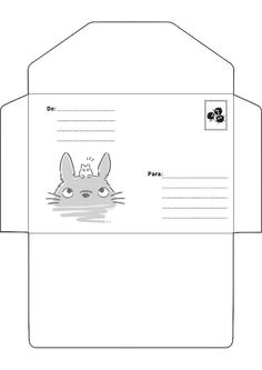 an envelope with a cartoon cat on it