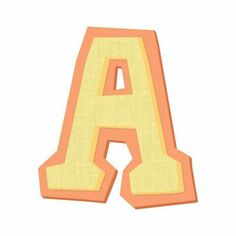 an orange and yellow letter on a white background