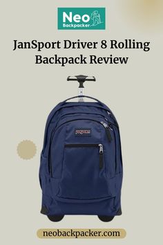 "Travel in style and convenience with the JanSport Driver 8 Rolling Backpack. This versatile backpack combines fashion and function, featuring ample storage space, smooth-rolling wheels, and a retractable handle. Perfect for school, work, or your next adventure! #BackpackGoals #JanSport #JanSportDriver8 #RollingBackpack #JanSportDriver8RollingBackpack Best Rolling Backpacks For School, Jansport Driver 8 Rolling Backpack, Best Wheeled Backpack, Rolling Backpack For Adults, Jansport Haiden Backpack Review, Jansport Landings Backpack Review, Rolling Backpacks In Three Colors, Jansport Hatchet Dl Backpack Review, Kliment Mak Rolling Backpack