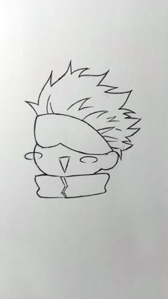 a black and white drawing of a cartoon character