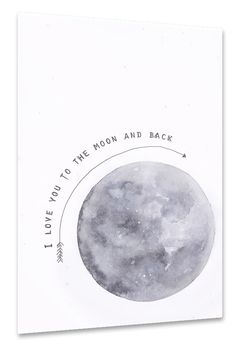 a black and white illustration with the words i love you to the moon and back