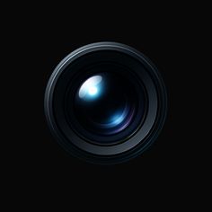 a camera lens on a black background