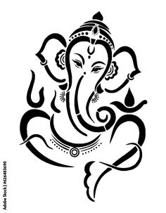 an elephant with a crown on it's head is drawn in black and white