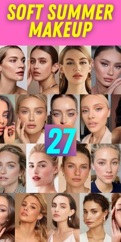 Gentle Glow: Soft Summer Makeup for a Natural Radiance. Embrace a gentle glow with soft summer makeup that enhances your natural radiance. Opt for muted shades and a simple routine, focusing on a glowy finish with lightweight tinted moisturizers and a touch of blush for a fresh, sun-kissed look. This easy and natural approach is perfect for everyday wear, giving you a soft, aesthetic appeal. Soft Summer Makeup Ideas, Makeup For Soft Summer Color Palette, Makeup For Soft Summer, Soft Summer Eye Makeup, Soft Summer Makeup Tutorials, Dewy Summer Makeup, Soft Summer Makeup Colors, Makeup Soft Summer, Make Up For Soft Summer Type