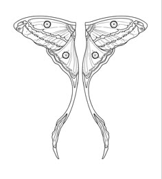 two butterfly wings are shown in black and white, one is facing each other while the other