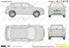 the blueprint drawing shows the front, back and side views of a small car