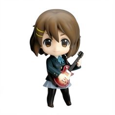 an anime character is holding a guitar