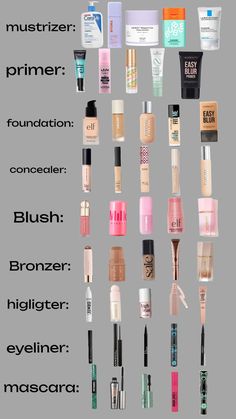 Pictures Of Make Up Products, Walmart Beauty Section, Complete Makeup Set List, Makeup Supplies Names, Best Brand Makeup Products, Necessary Makeup Products, Types Of Cosmetics, Needed Makeup Products, Glam Makeup Products