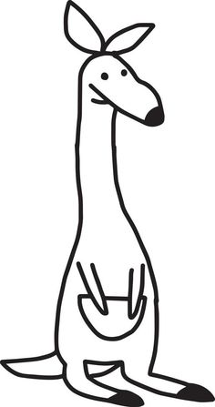kangaroo - vector illustration sketch hand drawn