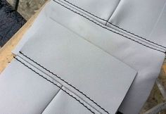 the stitchs on the seat of a car