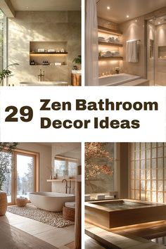 the bathroom is decorated in neutral colors and features an open bathtub, tub, sink,