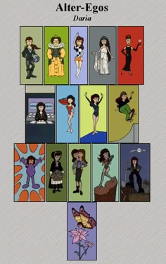 an image of some cartoon characters in different colors and sizes, with the title after - eggs