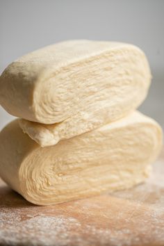 three pieces of bread stacked on top of each other