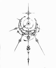 a black and white drawing of an intricate design