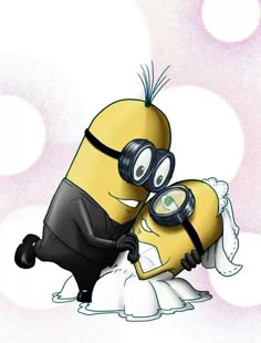 Minion love Minion Kiss, Minion Wedding, Minions Images, Minion Banana, Minions Love, Minions Wallpaper, Cute Minions, Minion Quotes, Minions Quotes