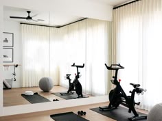 there are exercise bikes in the room