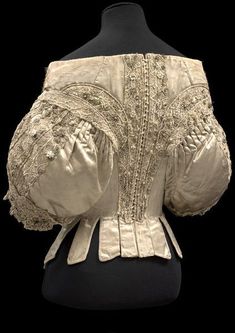 Historical Corsets Victorian, Gigot Sleeve, 1800s Sleeves, Fitted Vintage Corset With Historical Design, 1700s Blouse, 19th Century Sleeves, Victorian Corset With Historical Design, 17th Century Blouse, Mutton Chop Sleeves