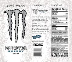 the back side of a monster energy drink bottle