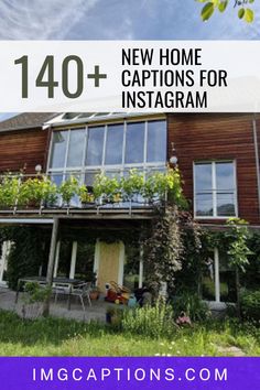 a house with the words, new home captions for instagramm on it